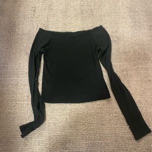New Brandy Melville- Off the Shoulder long sleeve - Dark Green